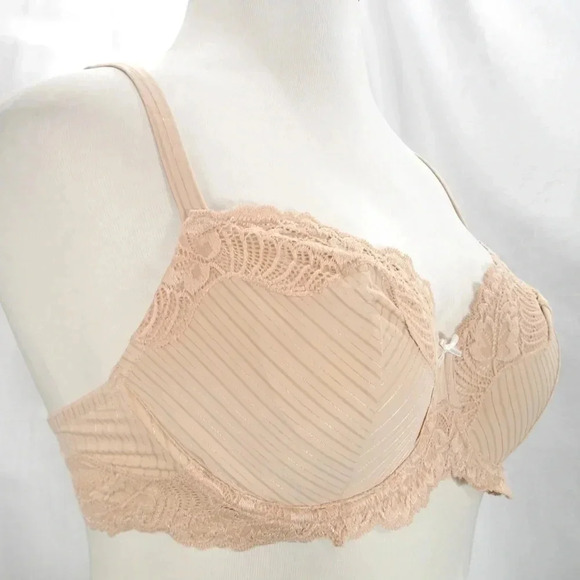 36D Paramour 115353 Stripe Delight UW Bra Fawn Nude‎ NWT - Picture 10 of 14